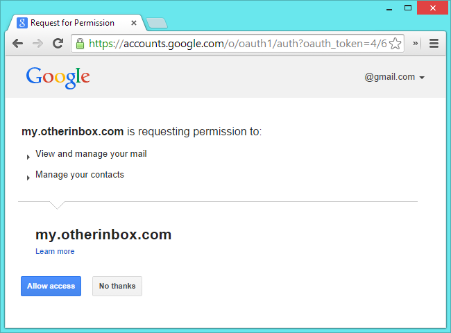 Google request for permission oauth prompt