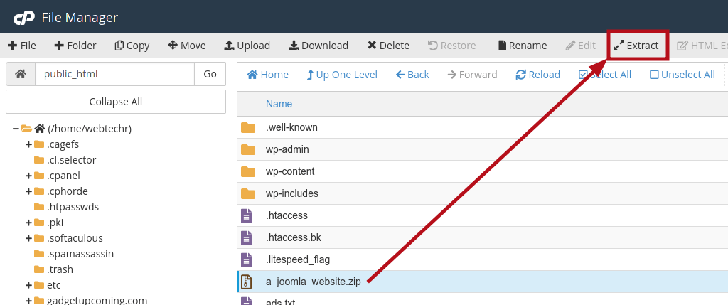 Transfer Files using cPanel’s File Manager